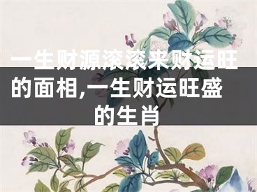 一生财源滚滚来财运旺的面相,一生财运旺盛的生肖