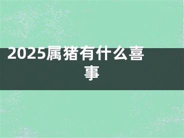 2025属猪有什么喜事