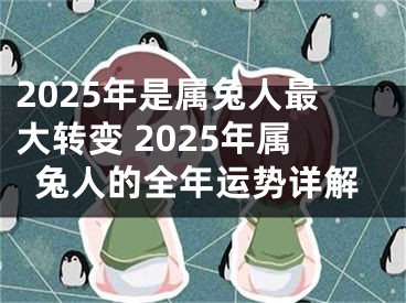 2025年是属兔人最大转变 2025年属兔人的全年运势详解