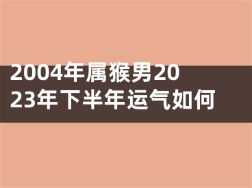 2004年属猴男2023年下半年运气如何