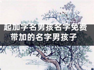 起加字名男孩名字免费 带加的名字男孩子