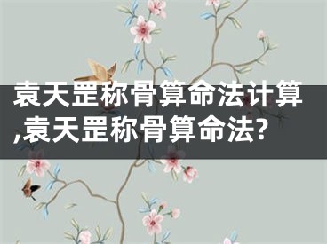 袁天罡称骨算命法计算,袁天罡称骨算命法?