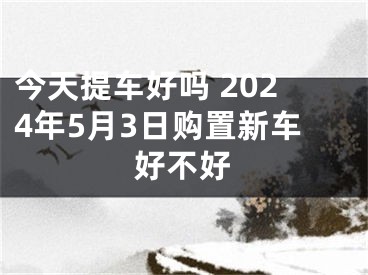 今天提车好吗 2024年5月3日购置新车好不好