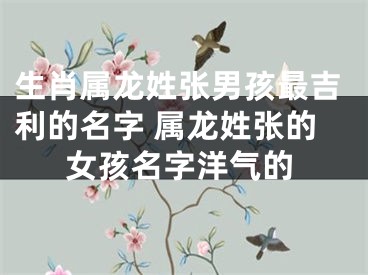 生肖属龙姓张男孩最吉利的名字 属龙姓张的女孩名字洋气的