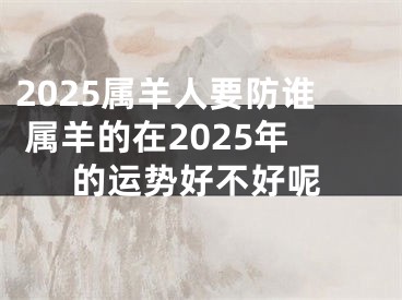 2025属羊人要防谁 属羊的在2025年的运势好不好呢