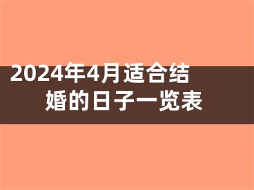 2024年4月适合结婚的日子一览表