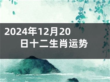 2024年12月20日十二生肖运势