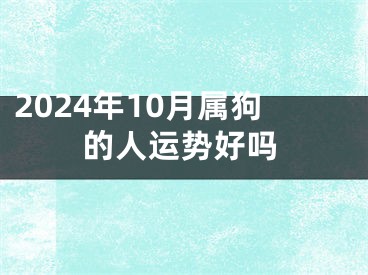 2024年10月属狗的人运势好吗