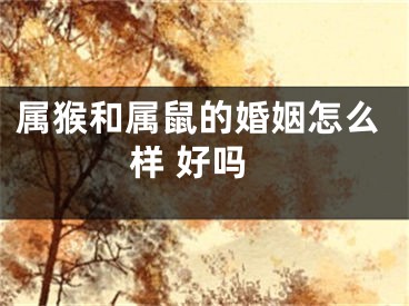 属猴和属鼠的婚姻怎么样 好吗