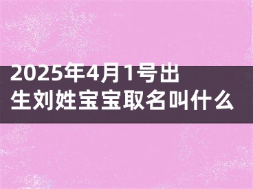 2025年4月1号出生刘姓宝宝取名叫什么