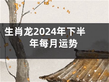 生肖龙2024年下半年每月运势
