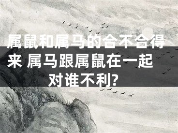 属鼠和属马的合不合得来 属马跟属鼠在一起对谁不利?