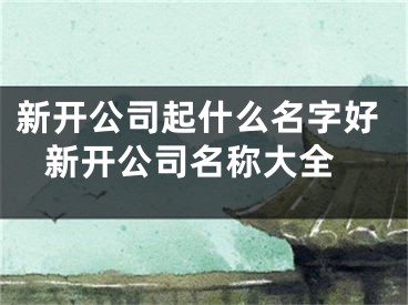 新开公司起什么名字好 新开公司名称大全