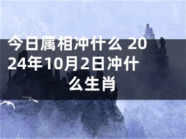 今日属相冲什么 2024年10月2日冲什么生肖