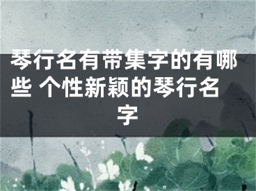 琴行名有带集字的有哪些 个性新颖的琴行名字
