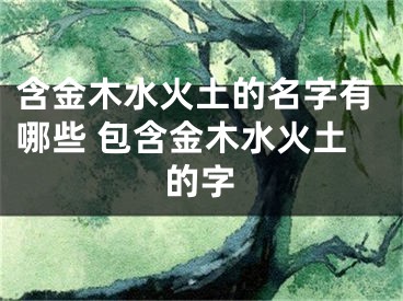 含金木水火土的名字有哪些 包含金木水火土的字