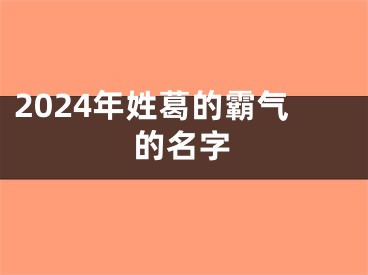 2024年姓葛的霸气的名字