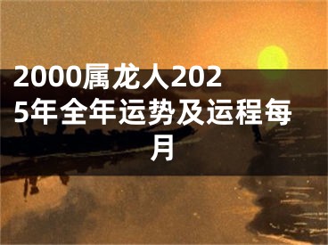 2000属龙人2025年全年运势及运程每月