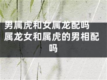 男属虎和女属龙配吗 属龙女和属虎的男相配吗