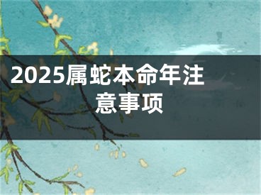 2025属蛇本命年注意事项