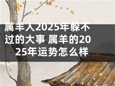 属羊人2025年躲不过的大事 属羊的2025年运势怎么样
