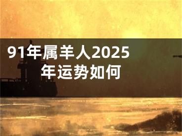 91年属羊人2025年运势如何 