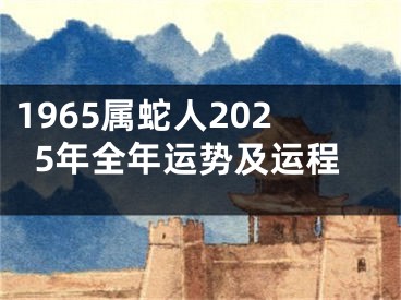 1965属蛇人2025年全年运势及运程