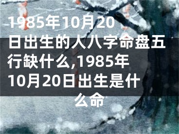 1985年10月20日出生的人八字命盘五行缺什么,1985年10月20日出生是什么命