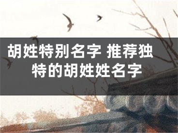 胡姓特别名字 推荐独特的胡姓姓名字