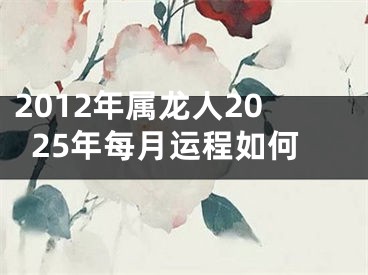 2012年属龙人2025年每月运程如何