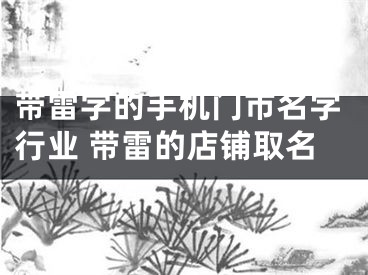 带雷字的手机门市名字行业 带雷的店铺取名