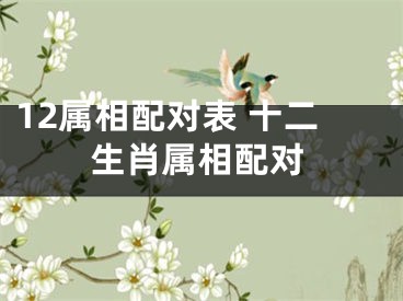 12属相配对表 十二生肖属相配对