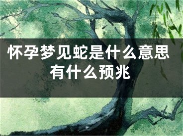 怀孕梦见蛇是什么意思有什么预兆