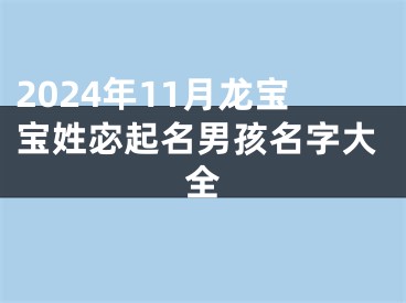 2024年11月龙宝宝姓宓起名男孩名字大全
