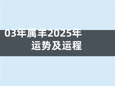 03年属羊2025年运势及运程