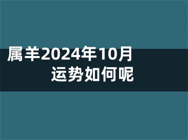 属羊2024年10月运势如何呢