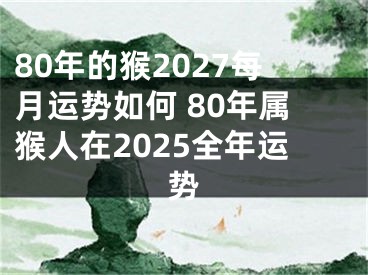 80年的猴2027每月运势如何 80年属猴人在2025全年运势