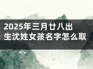 2025年三月廿八出生沈姓女孩名字怎么取