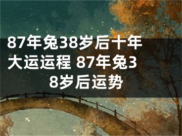 87年兔38岁后十年大运运程 87年兔38岁后运势