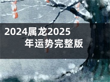 2024属龙2025年运势完整版