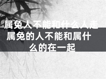属兔人不能和什么人走 属兔的人不能和属什么的在一起