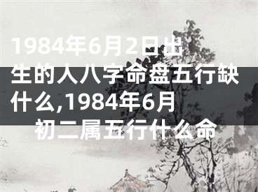 1984年6月2日出生的人八字命盘五行缺什么,1984年6月初二属五行什么命
