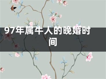 97年属牛人的晚婚时间