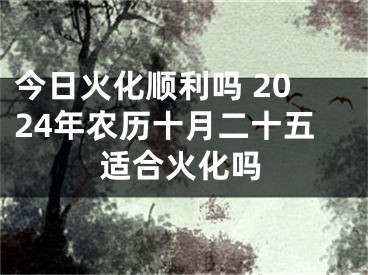 今日火化顺利吗 2024年农历十月二十五适合火化吗