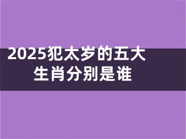 2025犯太岁的五大生肖分别是谁 