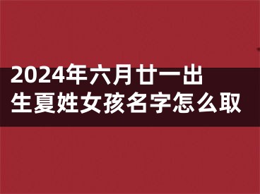 2024年六月廿一出生夏姓女孩名字怎么取