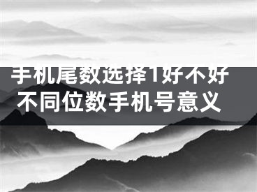 手机尾数选择1好不好 不同位数手机号意义