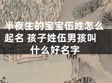 半夜生的宝宝伍姓怎么起名 孩子姓伍男孩叫什么好名字