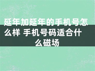 延年加延年的手机号怎么样 手机号码适合什么磁场