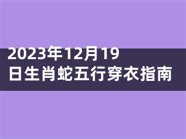 2023年12月19日生肖蛇五行穿衣指南